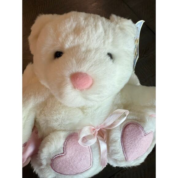 New My Banky Kisses Pink Bear Security Blanket Lovey 28"x28" - Picture 3 of 9